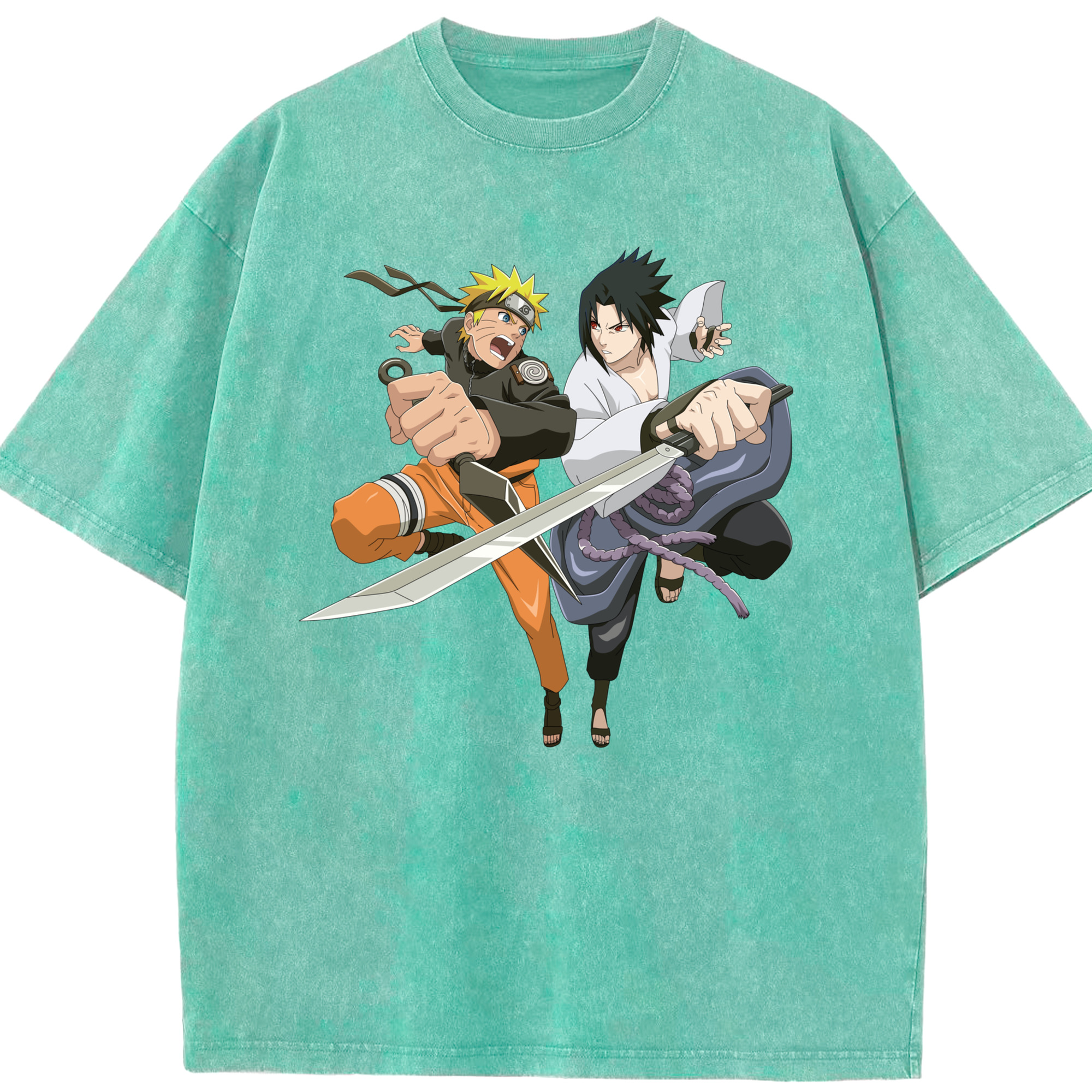 （画像用） NARUTO -ナルト- うずまき ナルト Uzumaki Naruto 綿100% ヴィンテージ風 半袖Tシャツ（フロントプリント）